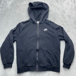 Nike Kids Black Zip Up Hoodie Sweatshirt Size XL Youth Athletic Casual